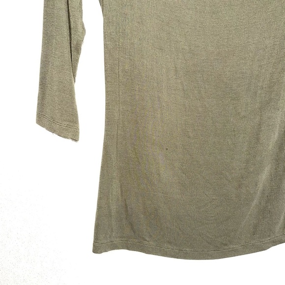 Anthropologie Saturday Sunday Olive Green Rib Off the Shoulder Top Small Women’s - Picture 4 of 11